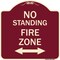 Signmission No Standing Fire Zone W/ Bidirectional Arrow Heavy-Gauge Aluminum Sign, 18" x 18", BU-1818-23587 A-DES-BU-1818-23587 - alternate 1